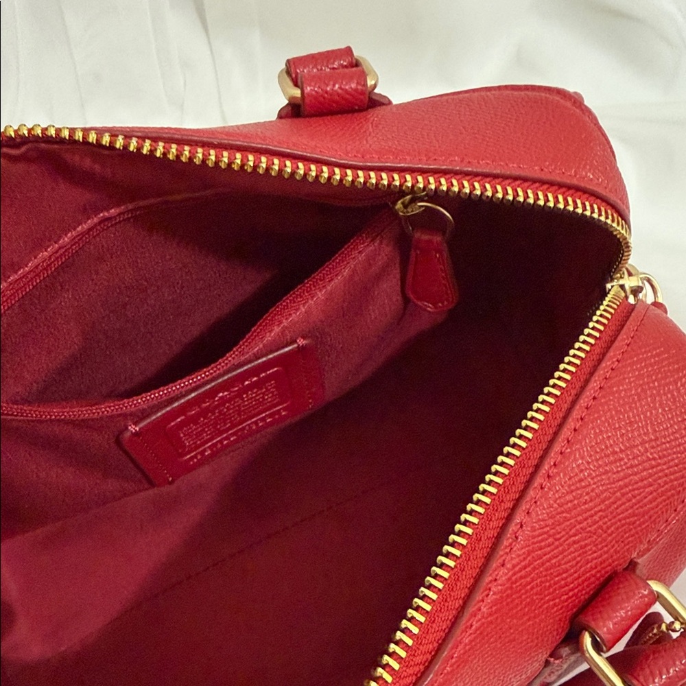 Coach Leather Satchel (Cherry red) - Picture 7 of 10